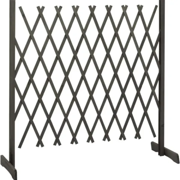 The Living Store Spaljéstaket grå 180x100 cm massivt granträ - Staket