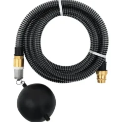 The Living Store Sugslang med kopplingar mässing svart 1,1" 3 m PVC - Vattenslangar