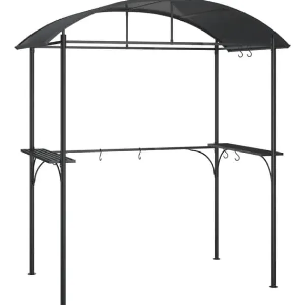 Best The Living Store Tak för grill med sidohyllor antracit 220x115x230 cm stål - Partytält & paviljoner Tält & Lusthus