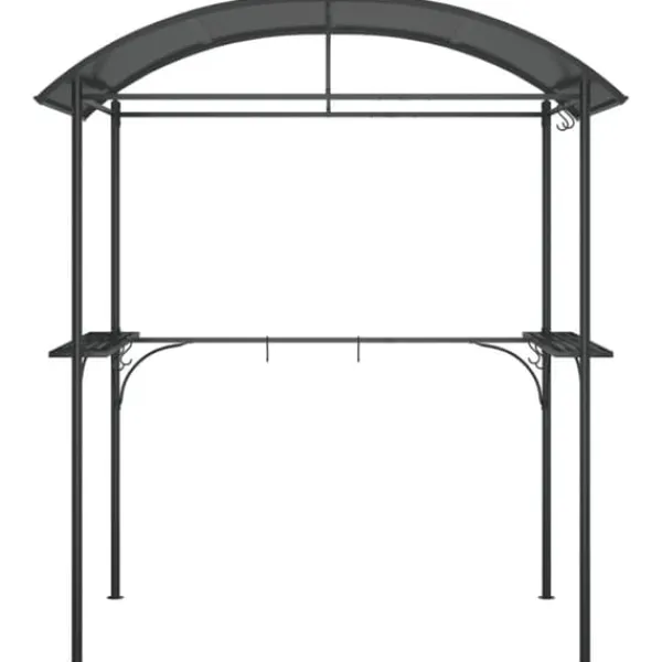 Best The Living Store Tak för grill med sidohyllor antracit 220x115x230 cm stål - Partytält & paviljoner Tält & Lusthus