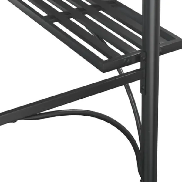 Best The Living Store Tak för grill med sidohyllor antracit 220x115x230 cm stål - Partytält & paviljoner Tält & Lusthus