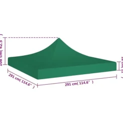 The Living Store Tak till partytält 3x3 m grön 270 g/m² - Tak till partytält & lusthus