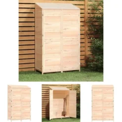 Clearance The Living Store Trädgårdsbod 102x52x174,5 cm massivt granträ - Förråd & Redskapsbodar Skjul, Garage & Carports