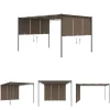 Discount The Living Store Trädgårdspaviljong med draperier 4x3x2,25 m taupe - Partytält & paviljoner Valvbågar, Spaljéer, Bersåer & Pergolor