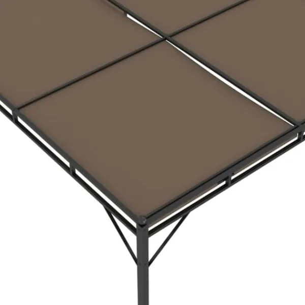 Discount The Living Store Trädgårdspaviljong med draperier 4x3x2,25 m taupe - Partytält & paviljoner Valvbågar, Spaljéer, Bersåer & Pergolor