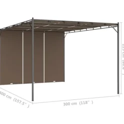 Discount The Living Store Trädgårdspaviljong med draperier 4x3x2,25 m taupe - Partytält & paviljoner Valvbågar, Spaljéer, Bersåer & Pergolor