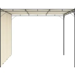 The Living Store Trädgårdspaviljong med draperier 3x3x2,25m gräddvit - Partytält & paviljoner