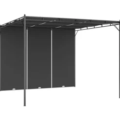 Hot The Living Store Trädgårdspaviljong med draperier 3x3x2,25 m antracit - Partytält & paviljoner Valvbågar, Spaljéer, Bersåer & Pergolor