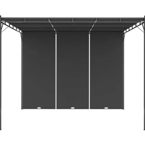 Hot The Living Store Trädgårdspaviljong med draperier 3x3x2,25 m antracit - Partytält & paviljoner Valvbågar, Spaljéer, Bersåer & Pergolor