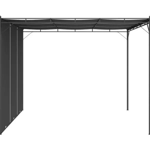 Hot The Living Store Trädgårdspaviljong med draperier 3x3x2,25 m antracit - Partytält & paviljoner Valvbågar, Spaljéer, Bersåer & Pergolor