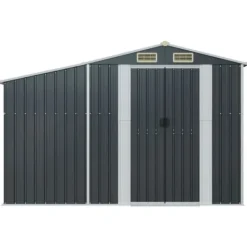 Hot The Living Store Trädgårdsskjul antracit 277x93x179 cm galvaniserat stål - Förråd & Redskapsbodar Skjul, Garage & Carports