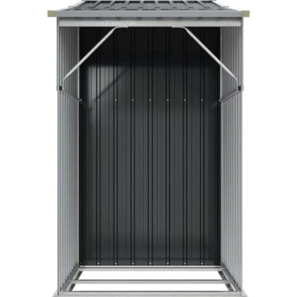 Hot The Living Store Trädgårdsskjul antracit 277x93x179 cm galvaniserat stål - Förråd & Redskapsbodar Skjul, Garage & Carports