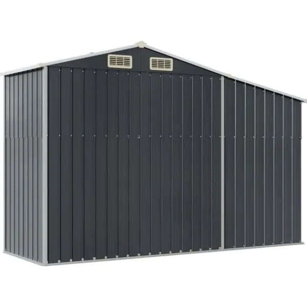 Hot The Living Store Trädgårdsskjul antracit 277x93x179 cm galvaniserat stål - Förråd & Redskapsbodar Skjul, Garage & Carports