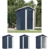 Outlet The Living Store Trädgårdsskjul antracit 126x97,5x177 cm galvaniserat stål - Förråd & Redskapsbodar Skjul, Garage & Carports