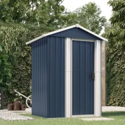 Outlet The Living Store Trädgårdsskjul antracit 126x97,5x177 cm galvaniserat stål - Förråd & Redskapsbodar Skjul, Garage & Carports