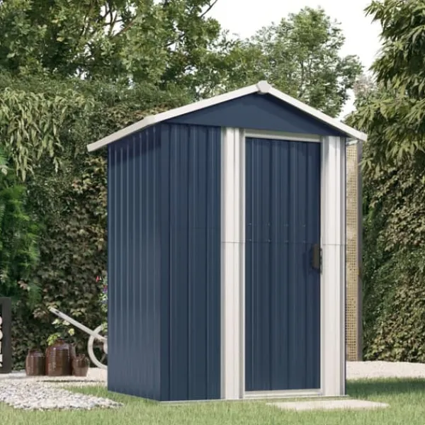 Outlet The Living Store Trädgårdsskjul antracit 126x97,5x177 cm galvaniserat stål - Förråd & Redskapsbodar Skjul, Garage & Carports