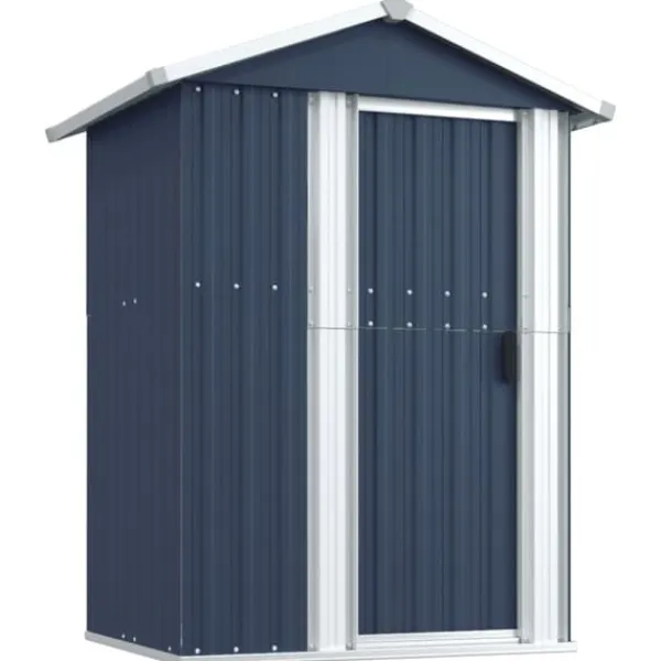 Outlet The Living Store Trädgårdsskjul antracit 126x97,5x177 cm galvaniserat stål - Förråd & Redskapsbodar Skjul, Garage & Carports