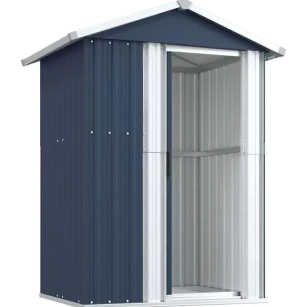 Outlet The Living Store Trädgårdsskjul antracit 126x97,5x177 cm galvaniserat stål - Förråd & Redskapsbodar Skjul, Garage & Carports