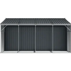 New The Living Store Trädgårdsskjul antracit 277x365,5x179 cm galvaniserat stål - Förråd & Redskapsbodar Skjul, Garage & Carports