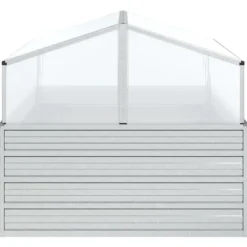 The Living Store Upphöjd odlingslåda med växthus 100x100x85 cm silver - Krukor & odlingslådor Växthus