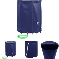 New The Living Store Vattentank med kran vikbar 1350 L PVC - Bevattning Regntunnor