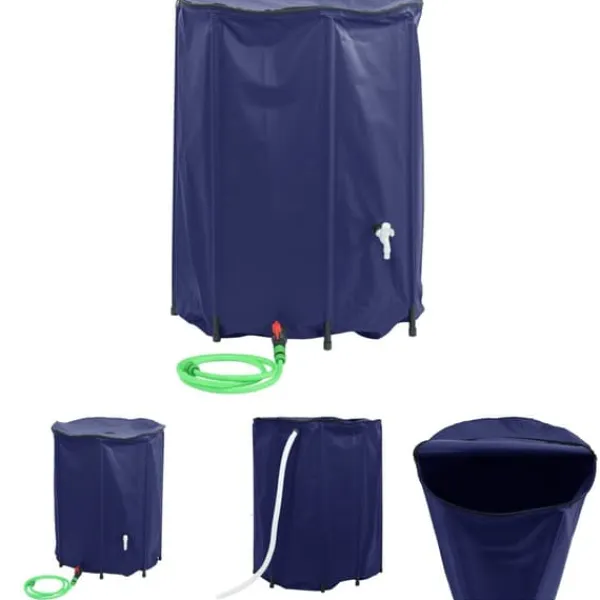 New The Living Store Vattentank med kran vikbar 1350 L PVC - Bevattning Regntunnor
