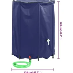 New The Living Store Vattentank med kran vikbar 1350 L PVC - Bevattning Regntunnor