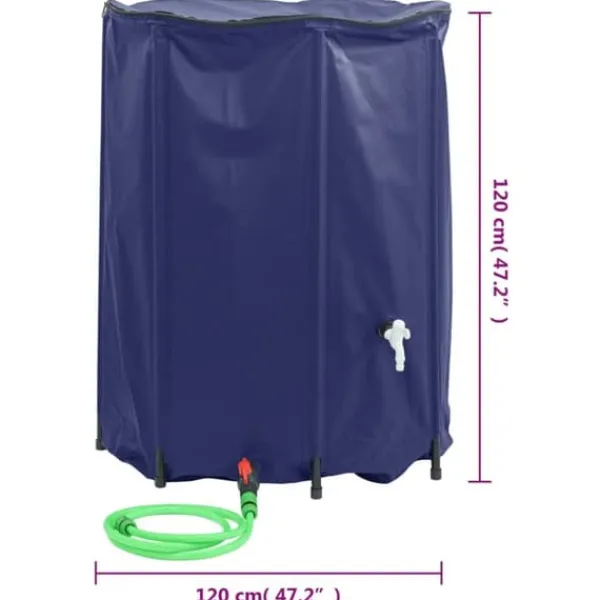 New The Living Store Vattentank med kran vikbar 1350 L PVC - Bevattning Regntunnor