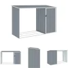 New The Living Store Vedskjul grå 245x98x159 cm galvaniserat stål - Förråd & Redskapsbodar Skjul, Garage & Carports