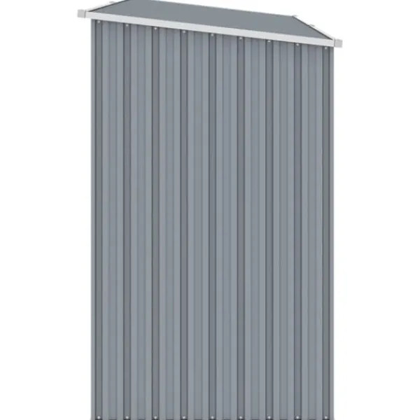 New The Living Store Vedskjul grå 245x98x159 cm galvaniserat stål - Förråd & Redskapsbodar Skjul, Garage & Carports