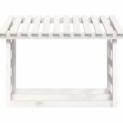 New The Living Store Vedställ vit 108x64,5x78 cm massiv furu - Tillbehör till vedställ & vedkorgar Tillbehör Till Vedeldade Kaminer & Öppna Spisar