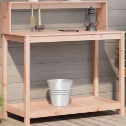 Sale The Living Store Växtbord med hyllor 108x50x109,5 cm massivt douglasträ - Växtställ Planteringsbänkar