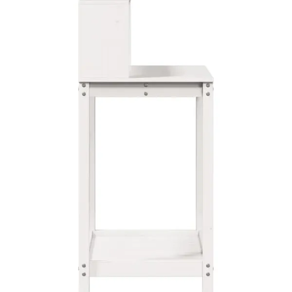 The Living Store Växtbord med hyllor vit 82,5x50x109,5 cm massiv furu - Växtställ