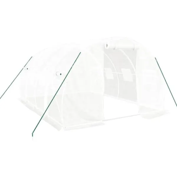 The Living Store Växthus med stålram vit 12 m² 4x3x2 m - Växthus