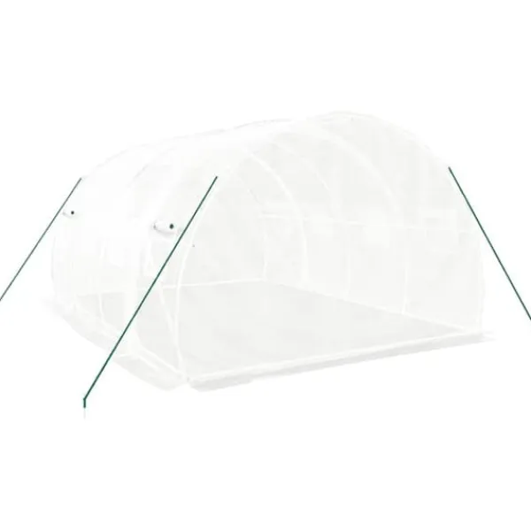 The Living Store Växthus med stålram vit 12 m² 4x3x2 m - Växthus