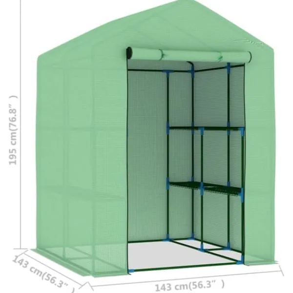 Hot The Living Store Växthus med hyllor stål 143x143x195 cm - Växthus Växthus