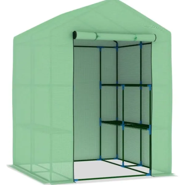 Hot The Living Store Växthus med hyllor stål 143x143x195 cm - Växthus Växthus