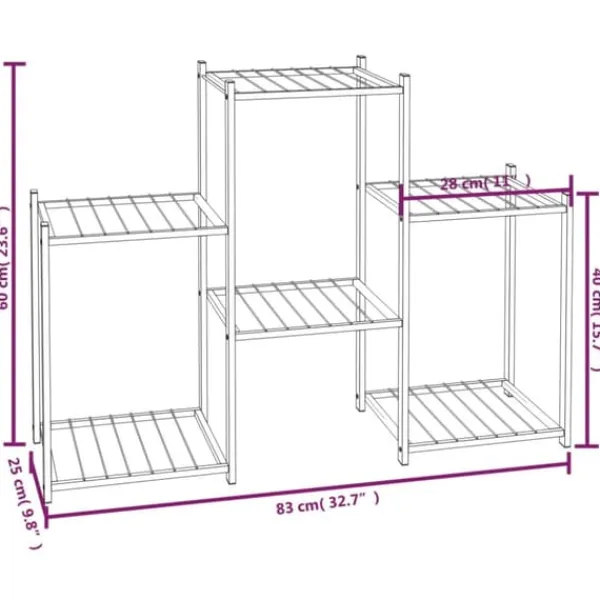 Discount The Living Store Växtställ 83x25x60 cm svart järn - Växtställ Växtställ