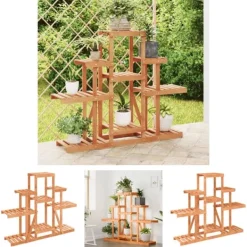 Best The Living Store Växtställ 110x25x96 cm massivt granträ - Växtställ Växtställ