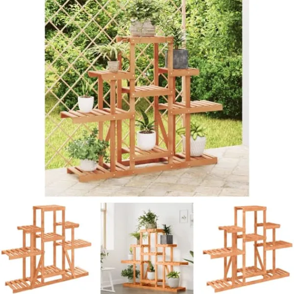 Best The Living Store Växtställ 110x25x96 cm massivt granträ - Växtställ Växtställ