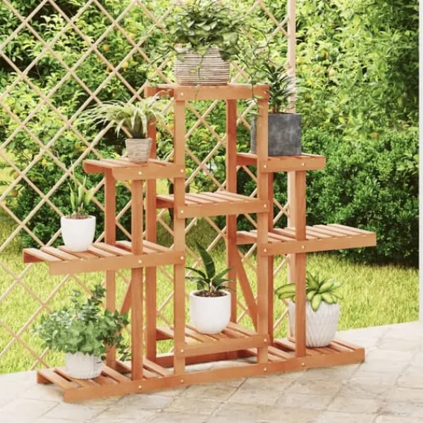 Best The Living Store Växtställ 110x25x96 cm massivt granträ - Växtställ Växtställ