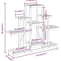 Best The Living Store Växtställ 110x25x96 cm massivt granträ - Växtställ Växtställ