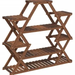 New The Living Store Växtställ 110x25x105 cm massivt granträ - Växtställ Växtställ