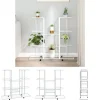 Online The Living Store Växtställ på hjul 94,5x24,5x91,5 cm vit järn - Växtställ Växtställ