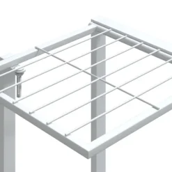Online The Living Store Växtställ på hjul 94,5x24,5x91,5 cm vit järn - Växtställ Växtställ