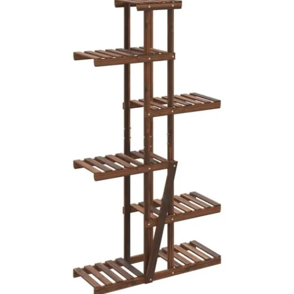 New The Living Store Växtställ 75x25x140,5 cm massivt granträ - Växtställ Krukor & Växtbehållare