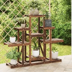 New The Living Store Växtställ 110x25x96 cm massivt granträ - Växtställ Växtställ