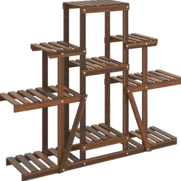 New The Living Store Växtställ 110x25x96 cm massivt granträ - Växtställ Växtställ