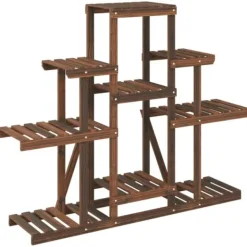 New The Living Store Växtställ 110x25x96 cm massivt granträ - Växtställ Växtställ