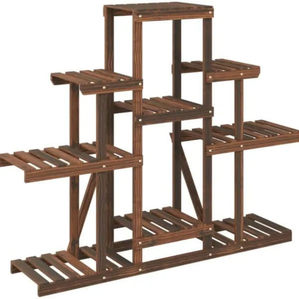 New The Living Store Växtställ 110x25x96 cm massivt granträ - Växtställ Växtställ